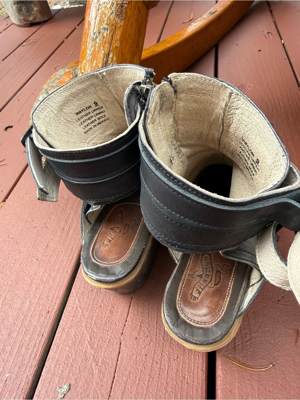 Freebird by Steven Gray Distressed Leather Embroidered Ankle Booties - Picture 3 of 5